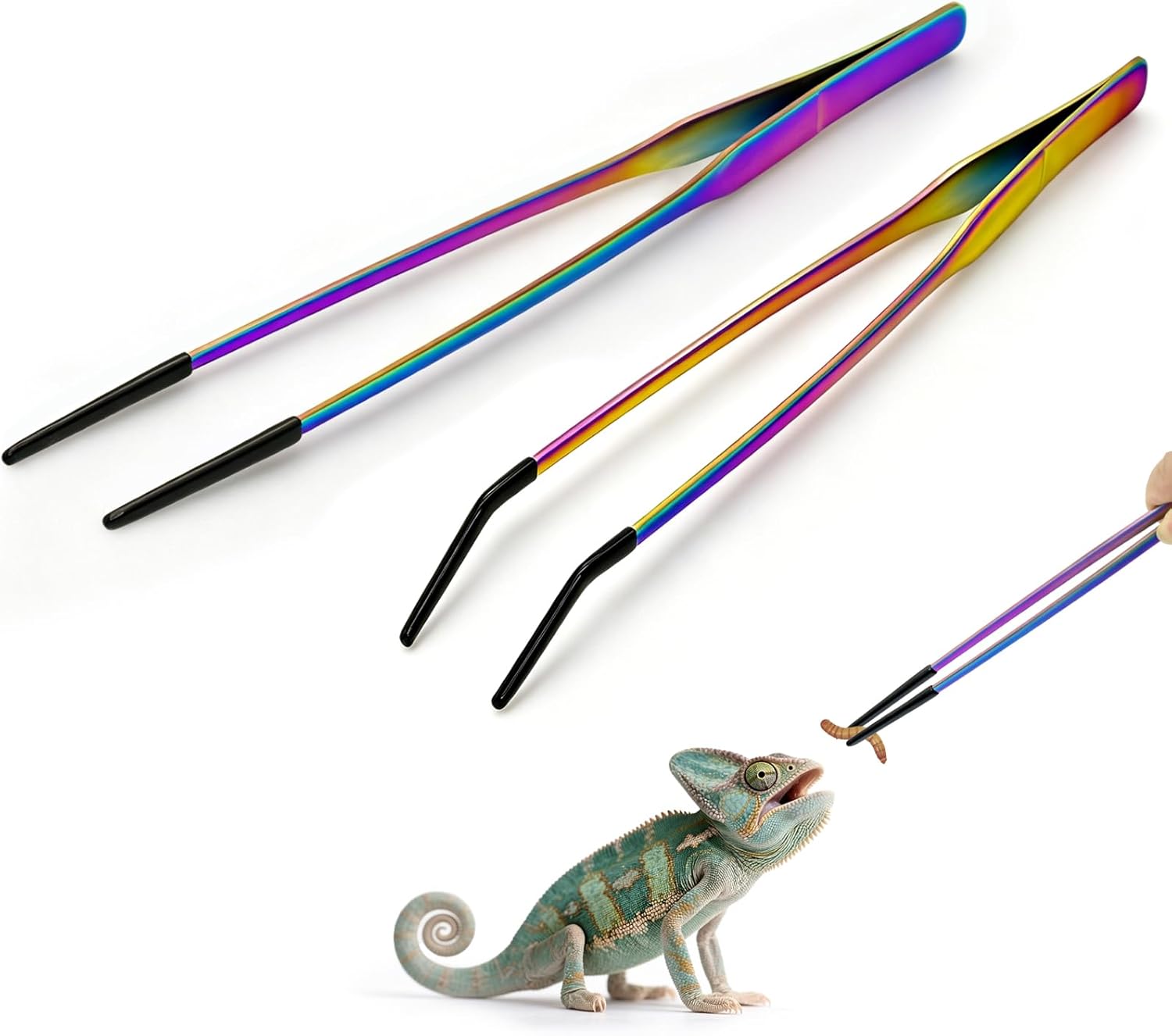 2PCS Stainless Steel Reptile F - Feeding Tong Stainless recension och pris